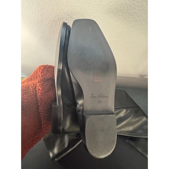 Sam Edelman Clive Womens US 8.5 Riding Boot Black Leather Square Toe Side Zip - Picture 10 of 11